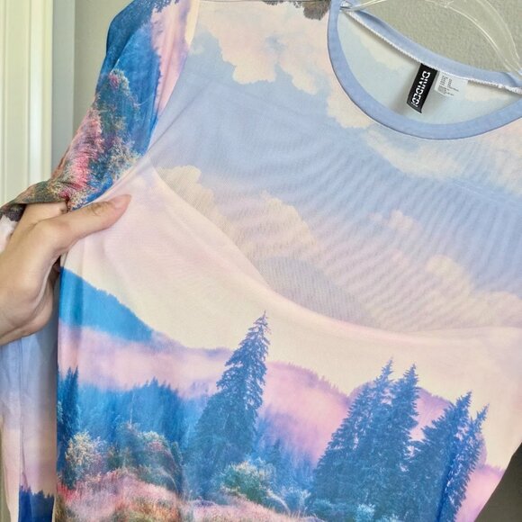 Landscape Mesh Dress -M - Picture 2 of 2